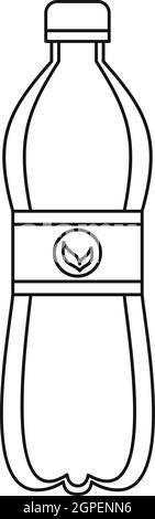 Kunststoff-Flasche Symbol, Umriss-Stil Stock Vektor