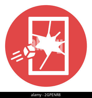 Defektes, flaches weißes Glyphen-Symbol für den Store-Vektor Stock Vektor