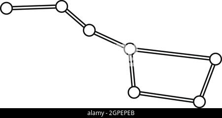 Big Dipper Konstellation Symbol, Umriss-Stil Stock Vektor