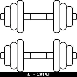 Hantel Gewichte Symbol, Umriss-Stil Stock Vektor