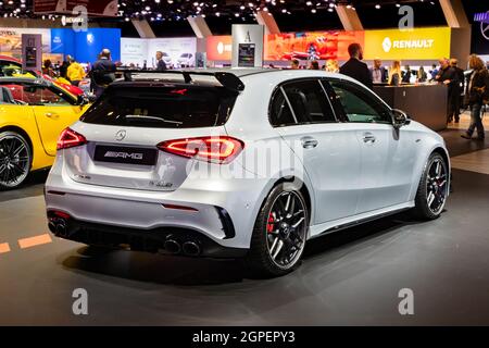 Mercedes-AMG A-Klasse 45 S neues Fahrzeugmodell auf dem Autosalon 2020 gezeigt. Brüssel, Belgien - 9. Januar 2020. Stockfoto