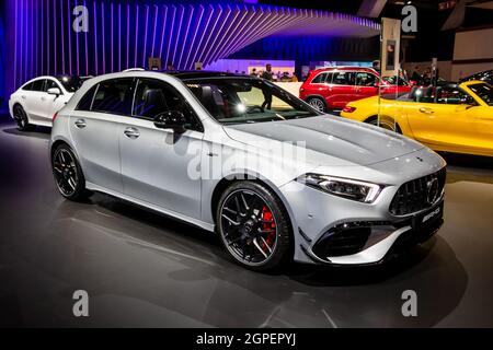 Mercedes-AMG A-Klasse 45 S neues Fahrzeugmodell auf dem Autosalon 2020 gezeigt. Brüssel, Belgien - 9. Januar 2020. Stockfoto