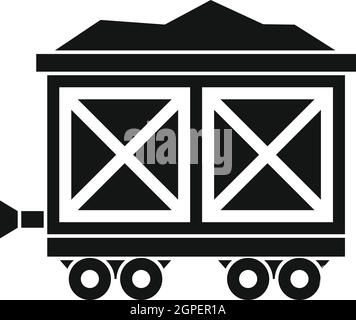 Warenkorb auf Rädern mit gold Symbol, einfachen Stil Stock Vektor