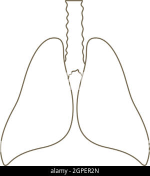 Symbol Für Menschliche Lungen Stock Vektor