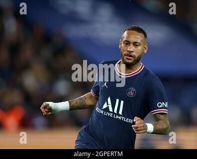 Paris, Frankreich. September 2021. Neymar von Paris St Germain während des UEFA Champions League-Spiels im Parc des Princes, Paris. Bildnachweis sollte lauten: David Klein/Sportimage Kredit: Sportimage/Alamy Live News Stockfoto