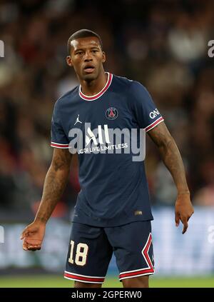 Paris, Frankreich. September 2021. Georginio Wijnaldum von Paris St Germain während des UEFA Champions League-Spiels im Le Parc des Princes, Paris. Bildnachweis sollte lauten: David Klein/Sportimage Kredit: Sportimage/Alamy Live News Stockfoto