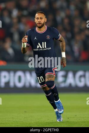 Paris, Frankreich. September 2021. Neymar von Paris St Germain während des UEFA Champions League-Spiels im Parc des Princes, Paris. Bildnachweis sollte lauten: David Klein/Sportimage Kredit: Sportimage/Alamy Live News Stockfoto