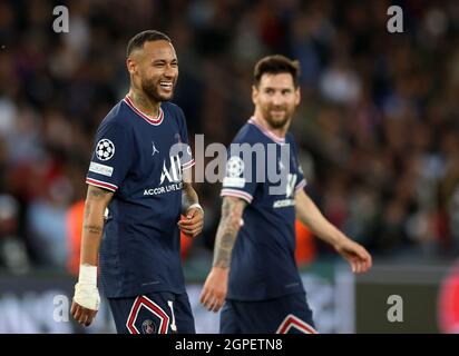 Paris, Frankreich. September 2021. Neymar von Paris St Germain während des UEFA Champions League-Spiels im Parc des Princes, Paris. Bildnachweis sollte lauten: David Klein/Sportimage Kredit: Sportimage/Alamy Live News Stockfoto
