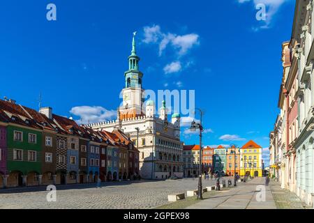 Posen Stadt historischen Straßen und alten Marktplatz Stockfoto