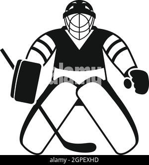 Eishockey-Torwart-Symbol, einfachen Stil Stock Vektor