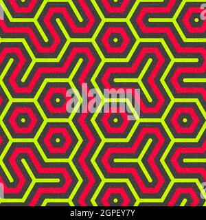 Computer-generierte Hexagon Tile Verbindung Kunst Hintergrund Design Illustration Stock Vektor