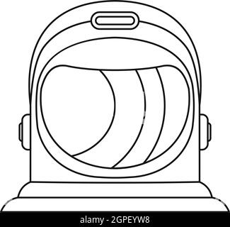 Astronaut Helmsymbol, Umriss-Stil Stock Vektor