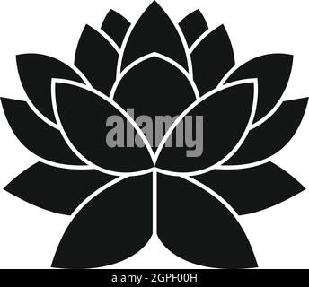 Lotus Blume Symbol, einfachen Stil Stock Vektor