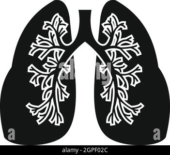 Lungen-Symbol, einfachen Stil Stock Vektor