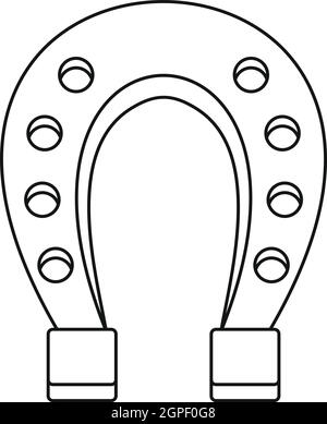 Hufeisen-Symbol, Umriss-Stil Stock Vektor