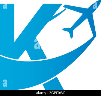 Buchstabe K mit Ebene Logo Symbol Design Vektor Illustration Stock Vektor