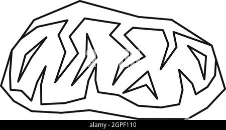 Gold-Bergbau-Symbol, Umriss-Stil Stock Vektor