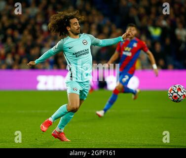 LONDON, Großbritannien, SEPTEMBER 27: Brighton & Hove Albions Marc Cucurella während der Premier League zwischen Crystal Palace und Brighton und Hove Albio Stockfoto