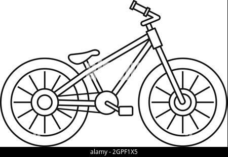 Fahrrad-Symbol, Umriss-Stil Stock Vektor