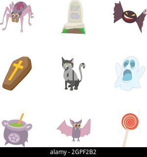 Auferstehung der Toten Icons Set, cartoon-Stil Stock Vektor