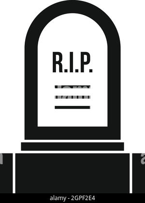 Grabstein-Symbol, einfachen Stil Stock Vektor
