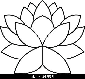 Lotus Blume Symbol, Umriss-Stil Stock Vektor