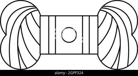 Knäuel Garn Ikone, Umriss-Stil Stock Vektor