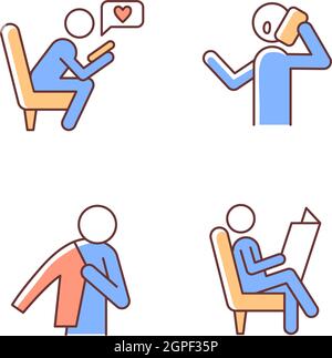 RGB-Farbsymbole für den Alltag eingestellt Stock Vektor