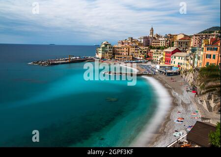 Das antike Fischerdorf Bogliasco an der italienischen Riviera Stockfoto