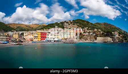 Das antike Fischerdorf Bogliasco an der italienischen Riviera Stockfoto