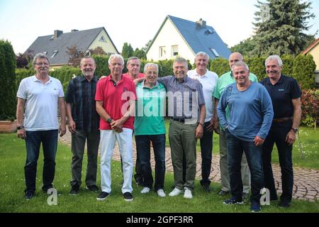 Gruppenbild vom Treffen der ehemaligen SCM Handball Spieler im Jahr 2021 Stockfoto