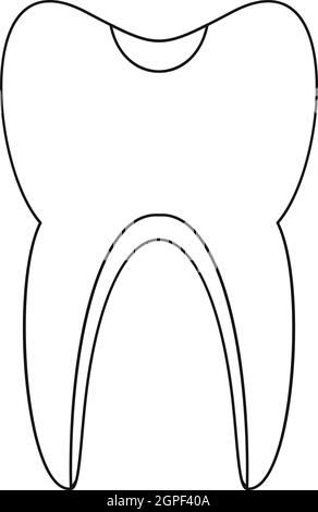 Zahn-Symbol, Umriss-Stil Stock Vektor