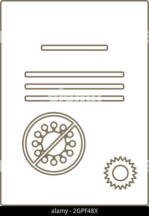 Symbol Für Kein Coronavirus-Zertifikat Stock Vektor