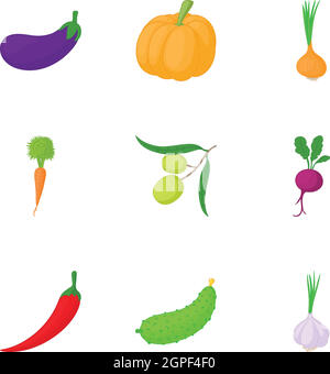 Garten Icons Set, Cartoon-Stil Stock Vektor