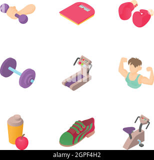 Sport-Icons set, cartoon-Stil Stock Vektor