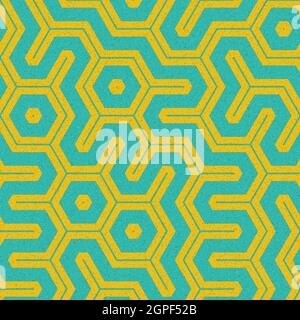 Computer-generierte Hexagon Tile Verbindung Kunst Hintergrund Design Illustration Stock Vektor