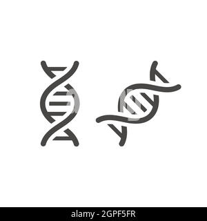 Schwarzes DNA-Vektor-Symbol Stock Vektor