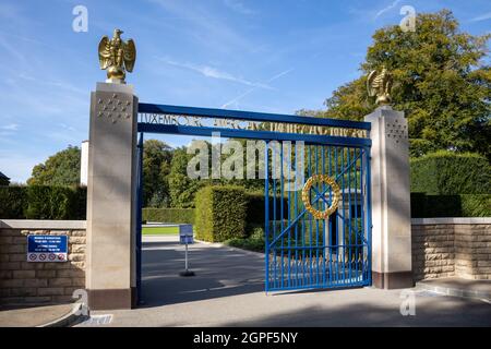 HAMM, LUXEMBURG - 22. September 2021: Amerikanischer Friedhof und Gedenkstätte mit Begräbnis des General III. Armee George S. Patton jr. In Luxemburg Stockfoto