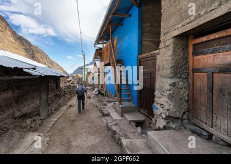 Wanderung entlang der Cordillera Huayhuash, Peru Stockfoto