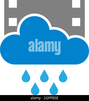 Filmstreifen Logo Symbol Regen Konzept Illustration Stock Vektor