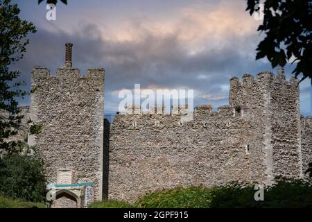 Framlingham Castle in der Marktstadt in Suffolk Stockfoto