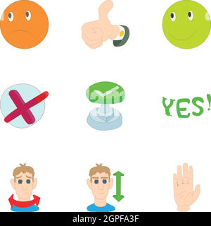 Wahl Icons Set, Cartoon-Stil Stock Vektor