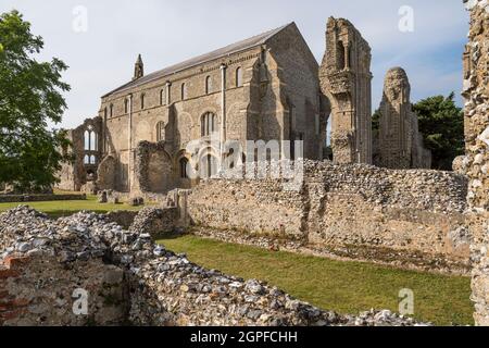 Die Ruinen des Priorats Binham im Norden von Norfolk. Stockfoto