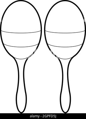Maracas-Symbol, Umriss-Stil Stock Vektor