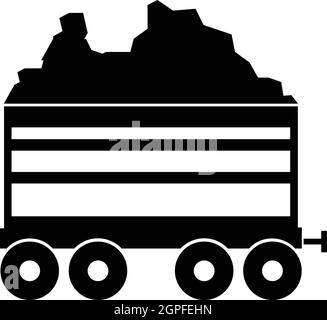 Kohle-Trolley-Symbol, einfachen Stil Stock Vektor