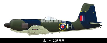 Blackburn Firebrand TF Mk 4 (EK613, IH) des Flugarms Nr. 813 der Squadron-Flotte, Ford, 1946 Stockfoto