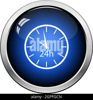24-Stunden-Uhr-Symbol Stock Vektor