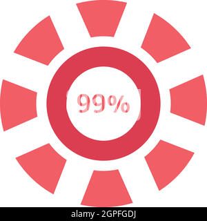 Web preloader 99 Prozent-Symbol, flachen Stil Stock Vektor