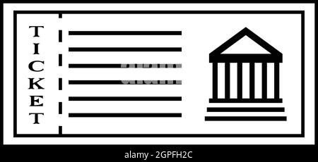 Ticket für Museum Symbol, Umriss-Stil Stock Vektor