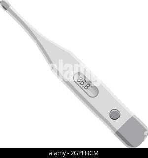 Elektronische Thermometer-Symbol, grauen Stil Monochrom Stock Vektor